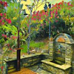 Outdoor shower corner